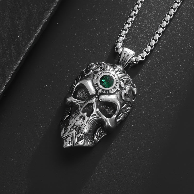 316L Stainless Steel Hell Skeleton Monk Pendant Men's Fashionable And Domineering Necklace