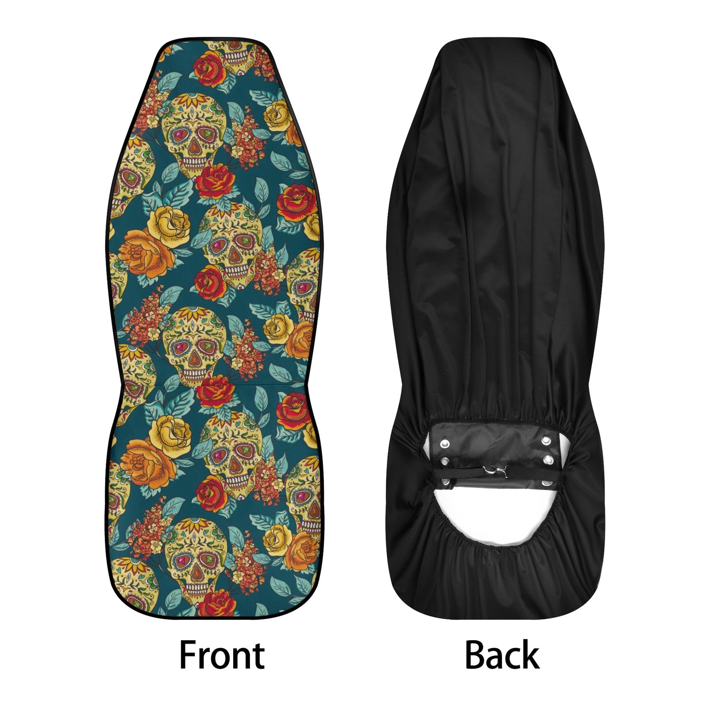 Car Seat Cover SetFloral skull car protector, mexico car tool, sugar skull seat cover for car, dia de los muertos skull car rug, floral sugar skull car mat fl