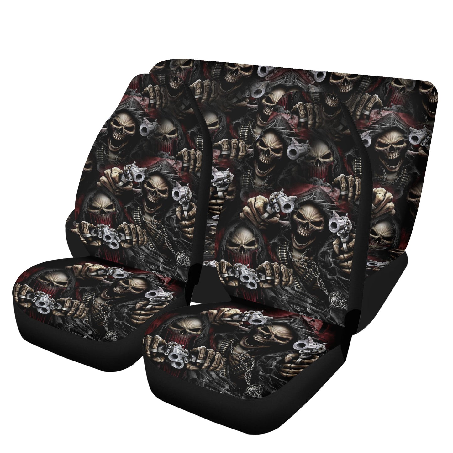 Skull seat cover for car, rose skull cover cushion accessories for Cars, horror washable car seat covers, horror mat for car, floral skull r