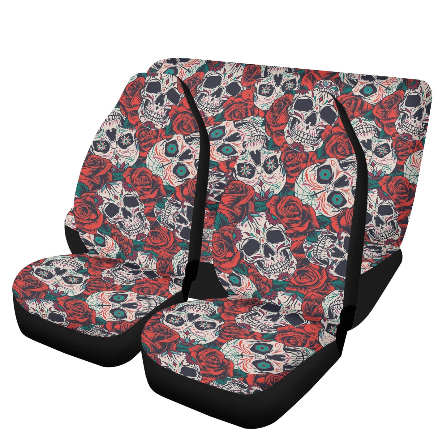 Floral skull seat cover for car, dia de los muertos skull seat cover for vehicles, mexico seat cover protector, day of the dead seat cover f