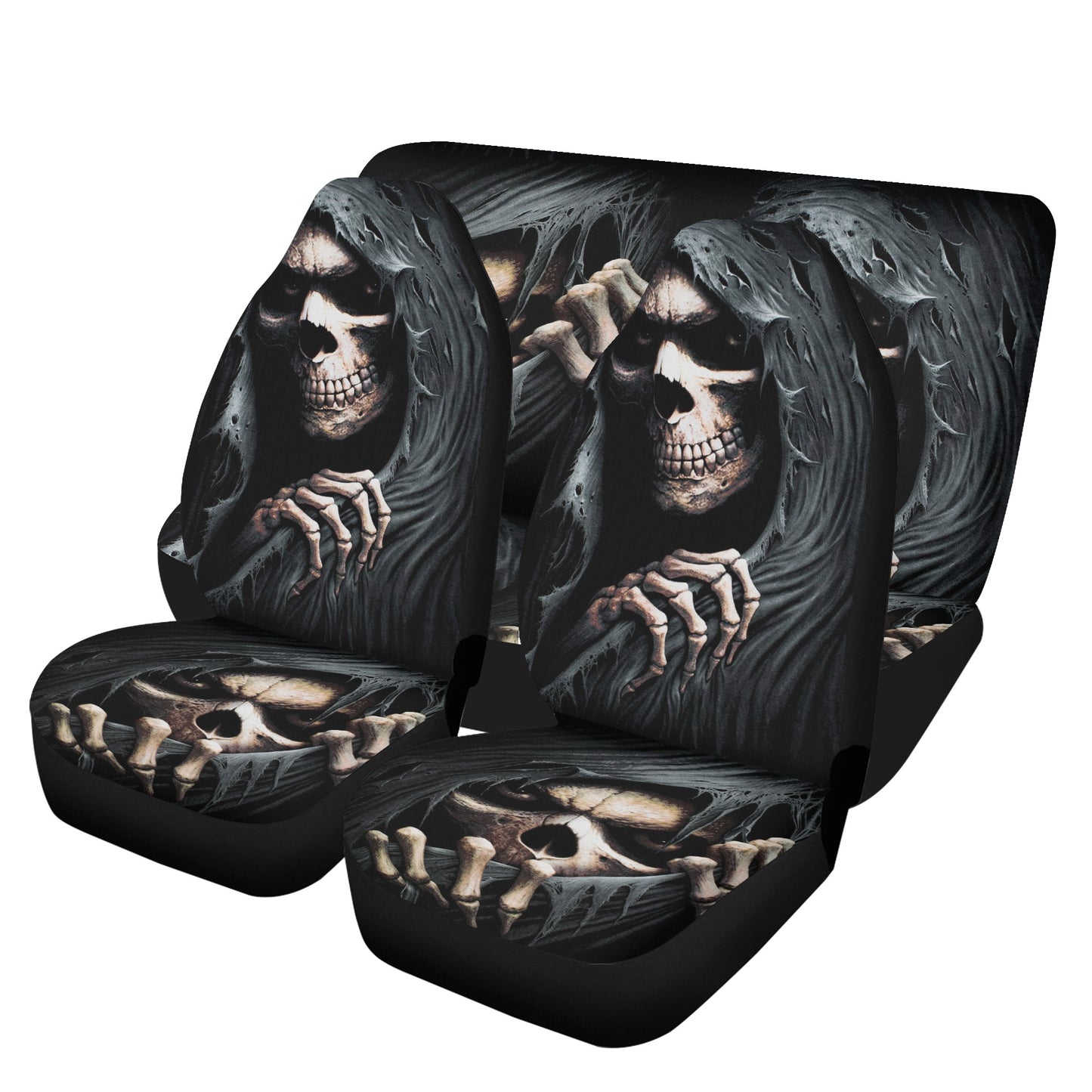 Biker skull mat for vehicles, punisher skull seat cover for car, evil car accessories, halloween seat cover protector, punisher skull washab