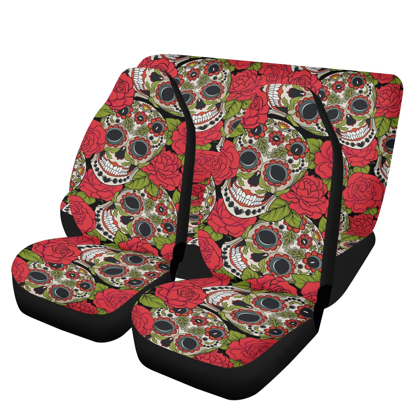 Sugar skull girl car rug, sugar skull girl car seat cover full set, cinco de mayo skull car accessories, candy skull car mat flooring, floral sugar skull mat for vehicles, candy skull slip-on seat covers, cinco de mayo skull car tool, sugar skull gir