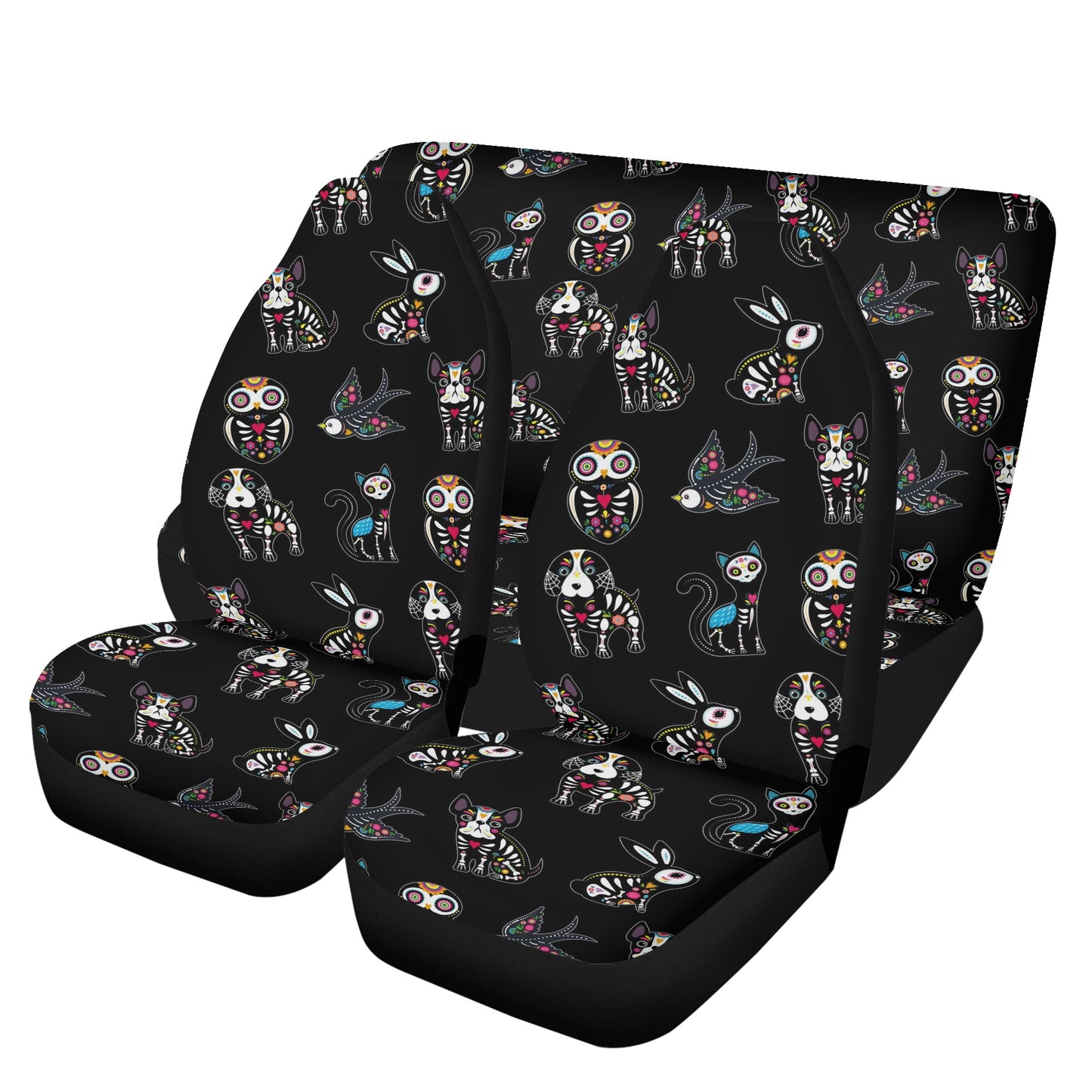 Mexico car accessories, calaveras skull car seat cover, mexican skull car seat cushion cover, calaveras skull seat cover for vehicles, day o