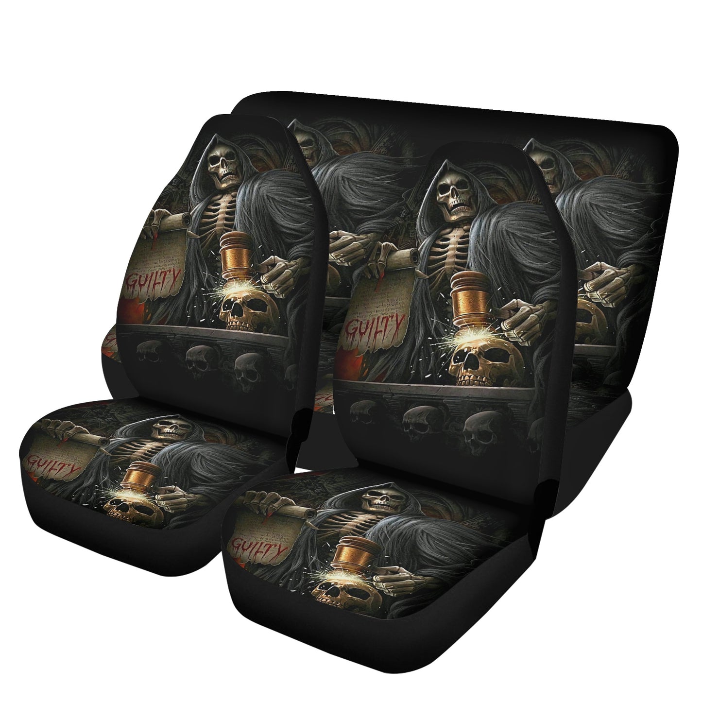 Evil mat for car, skull car rug, evil car seat protector, flame skull seat cover for truck, flower skull seat cover for vehicles, punisher s