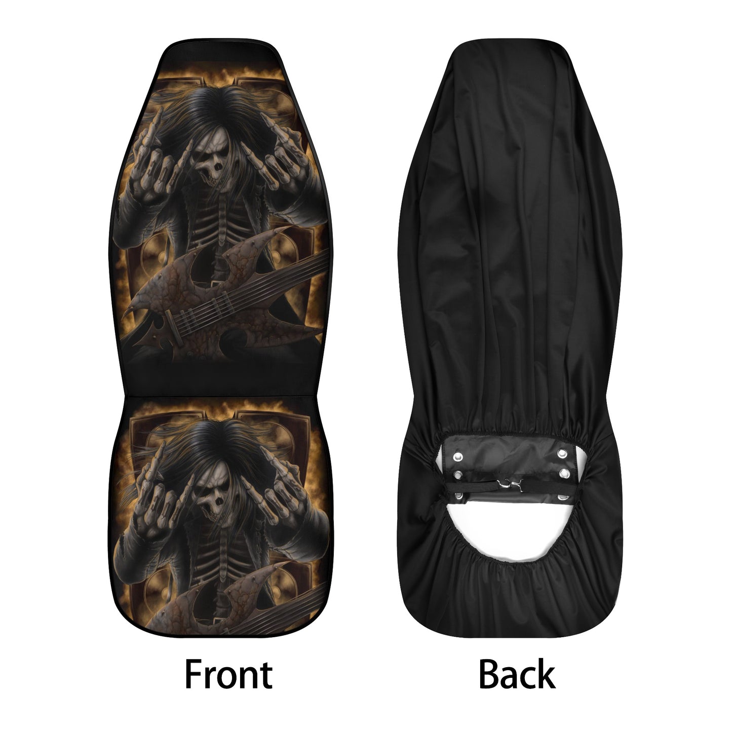 Floral skull rug for car, flaming skull slip-on seat covers, gothic skull mat for vehicles, gothic skull car seat protector cover, skeleton