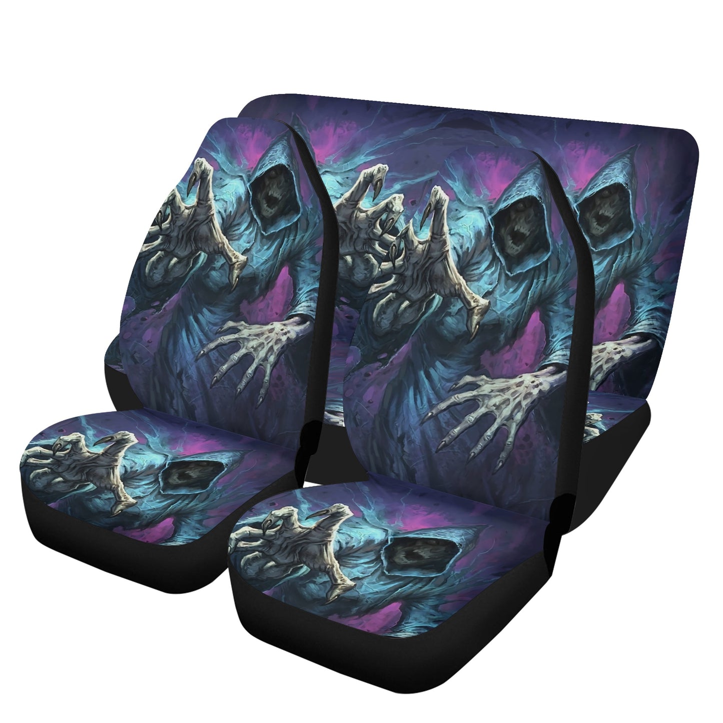 Death skull seat cover protector, grim reaper car protector, flaming skull car tool, punisher skull truck seat cover, grim reaper car floor