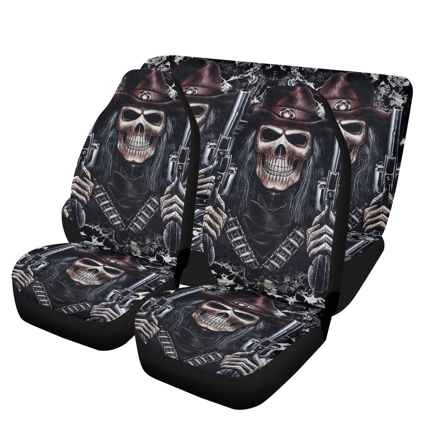Flower skull car seat protector, floral skull seat cover for car, grim reaper seat cover for truck, skull car seat cover full set, goth floo