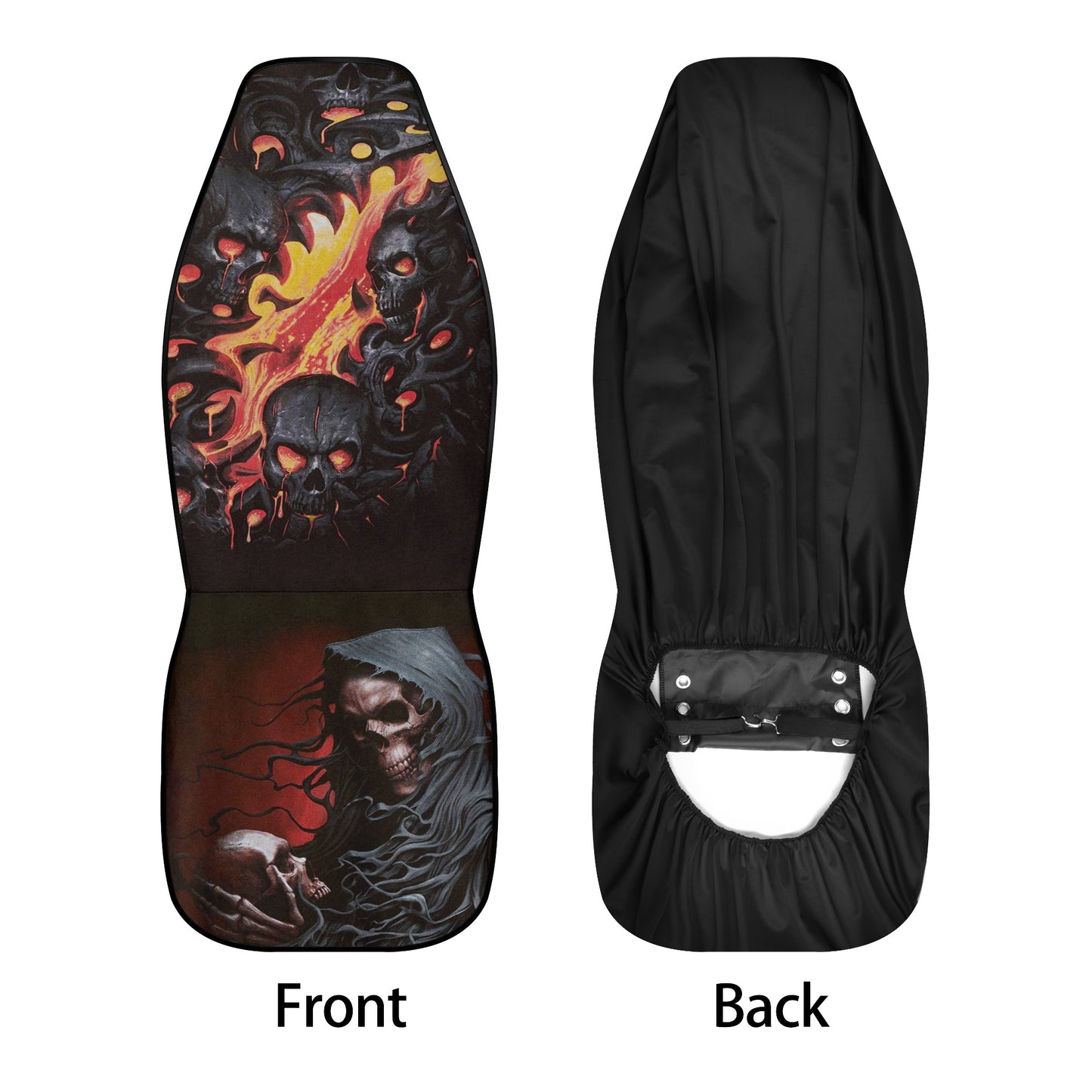 Halloween car protector, biker skull car seat protector cover, flaming skull car rug, punisher skull car rug, grim reaper mat for vehicles,