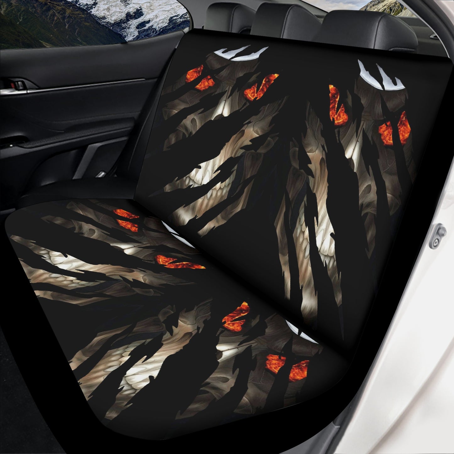 Skeleton washable car seat covers, skeleton seat cover for car, skeleton car protector, goth slip-on seat covers, gothic skull mat for vehic