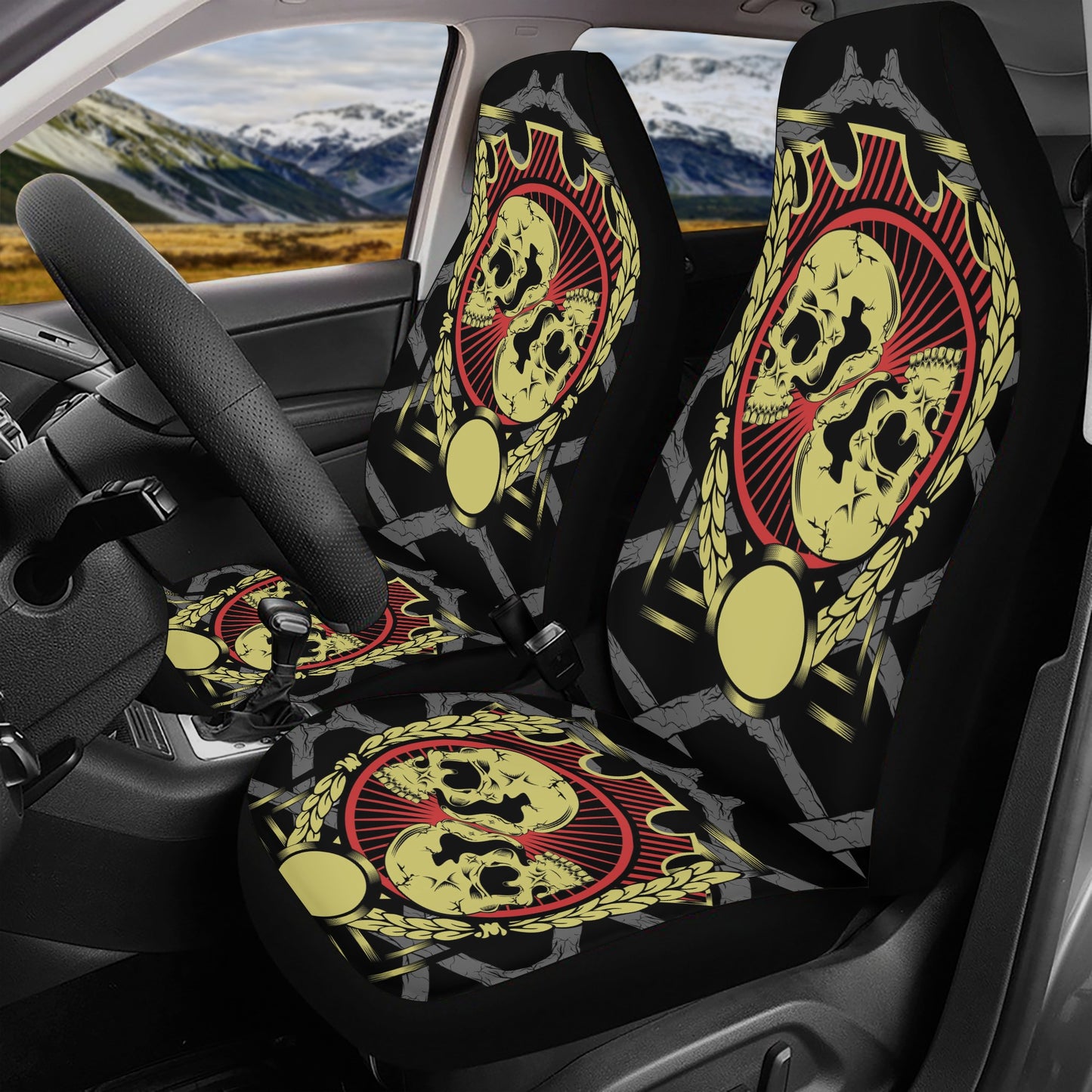 Floral skull seat cover protector, dia de los muertos skull seat cover protector, sugar skull girl car seat cushion cover, mexico car seat c