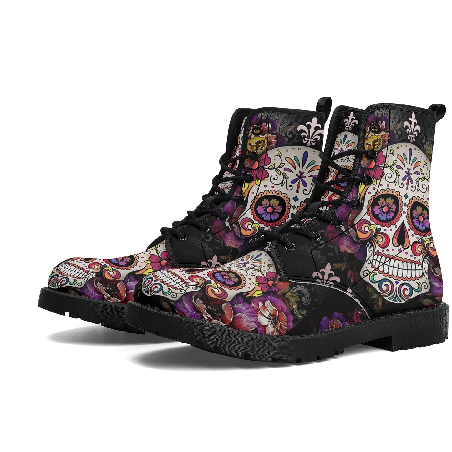 Beautiful sugar skull Women's Leather Boots