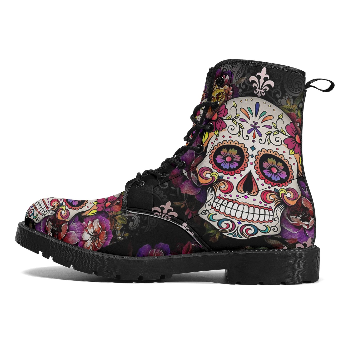 Beautiful sugar skull Women's Leather Boots