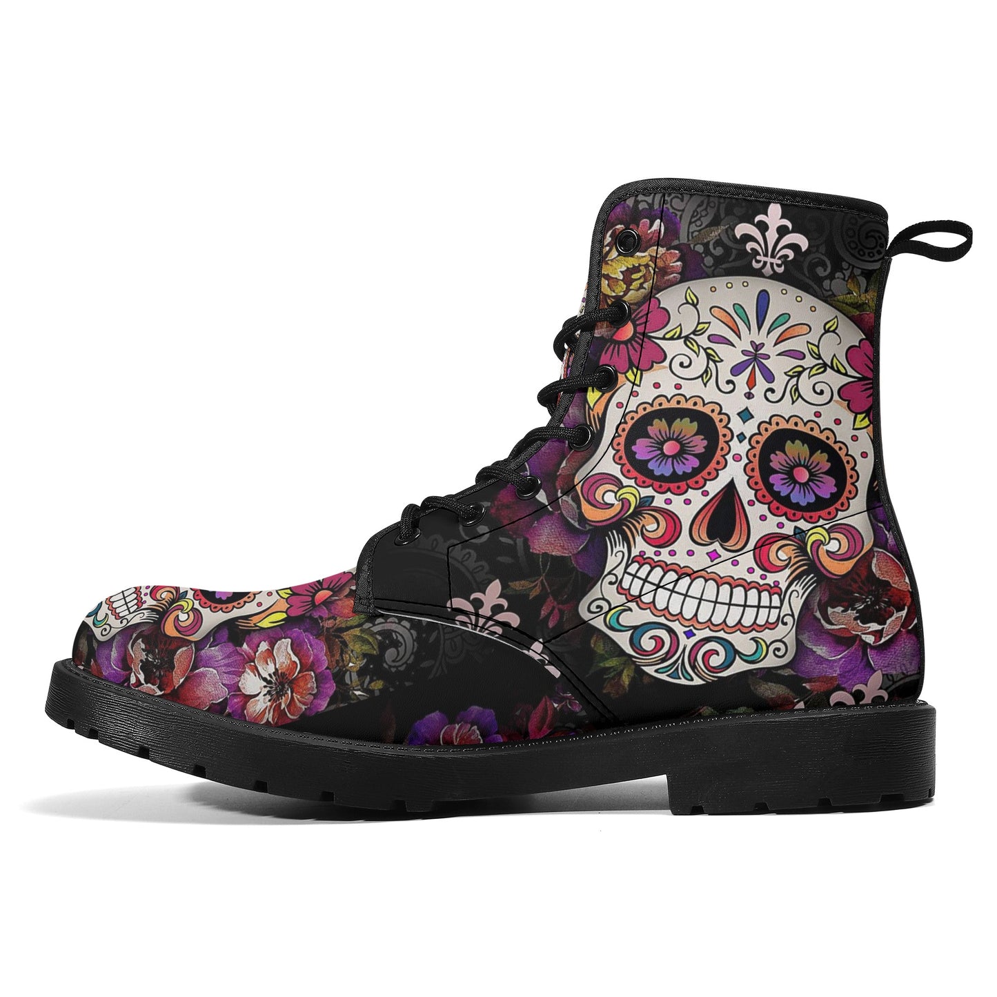 Beautiful sugar skull Women's Leather Boots