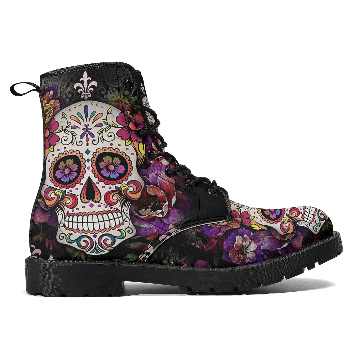 Beautiful sugar skull Women's Leather Boots