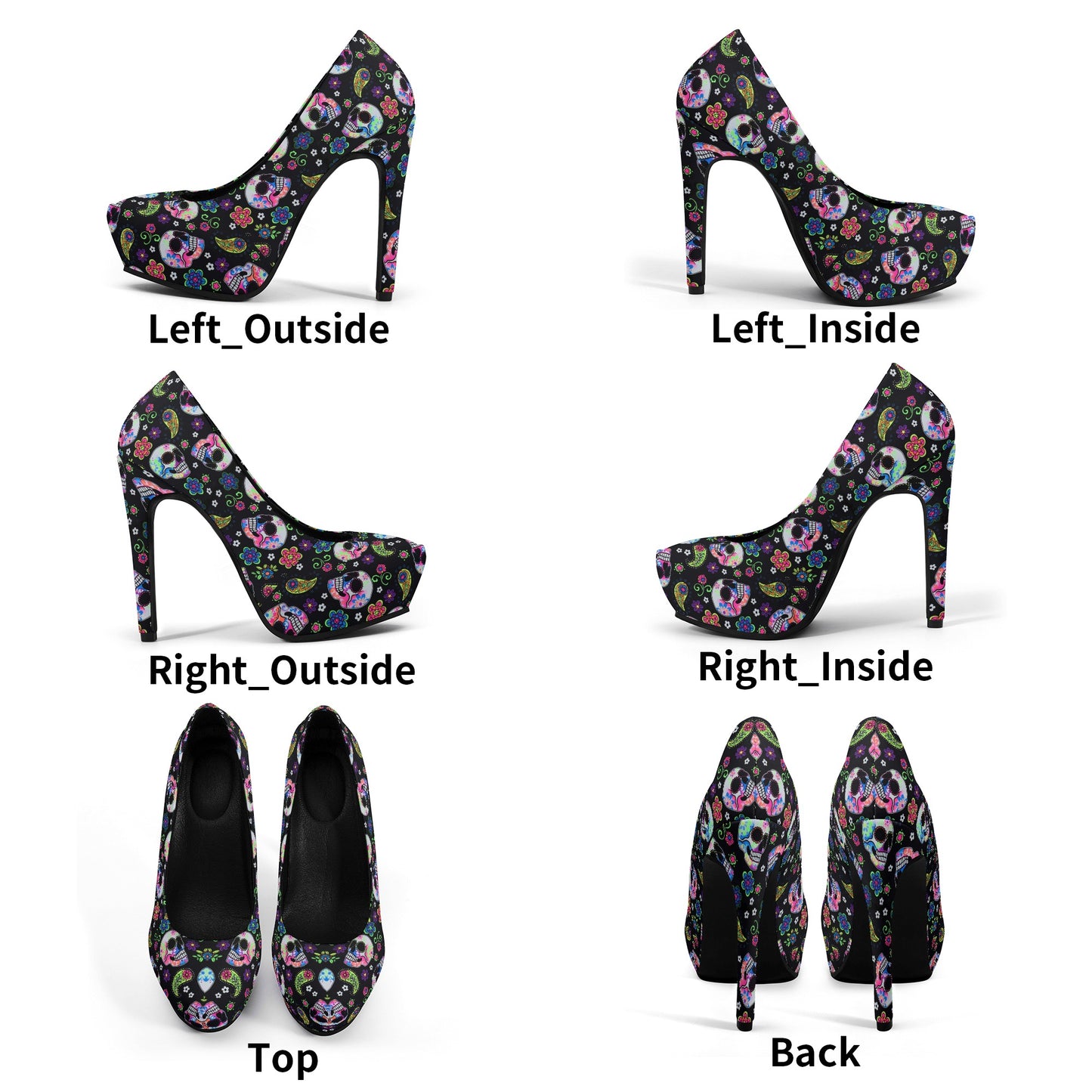 Day of the dead Women Platform Pumps 5 Inch High Heels