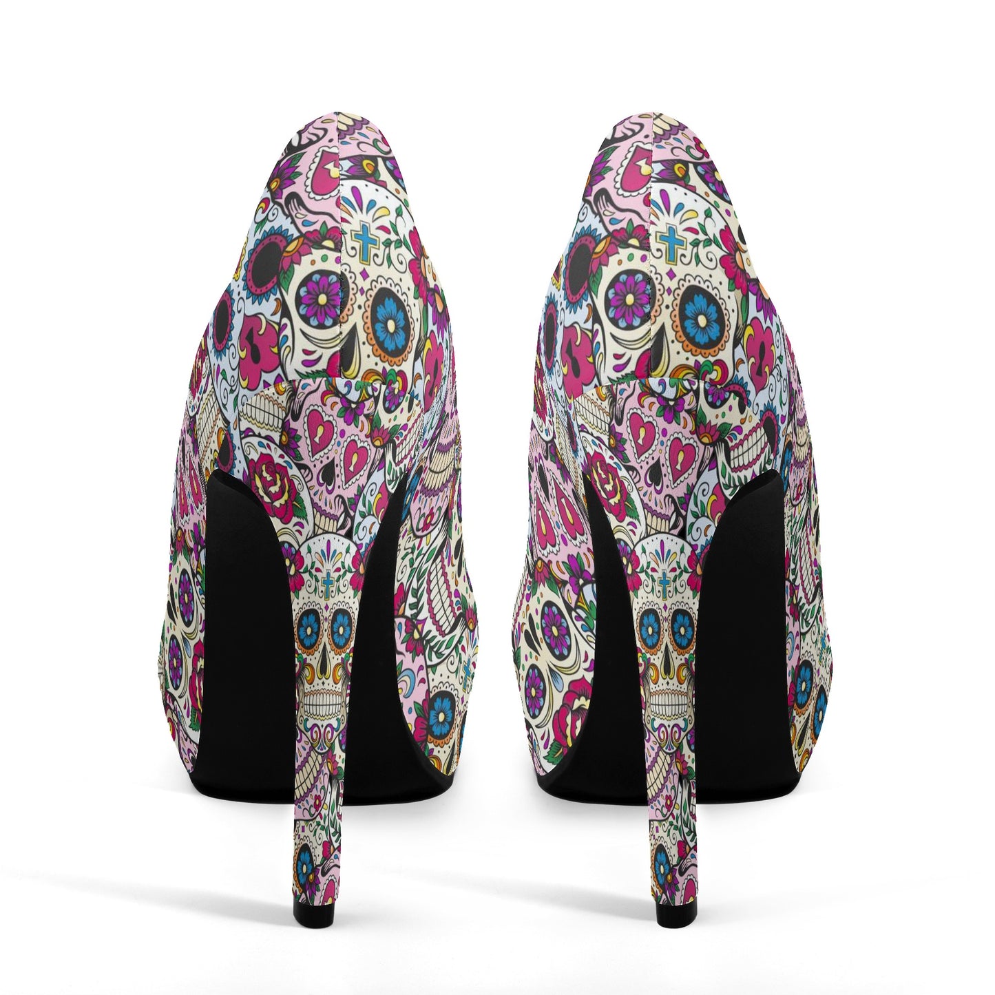 Sugar skull Women Platform Pumps 5 Inch High Heels
