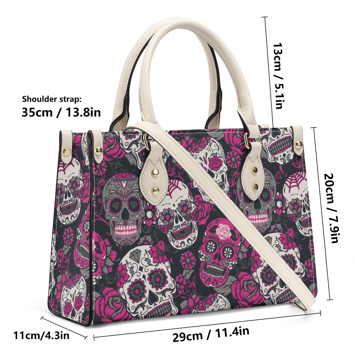 Mexico shoulder bag, floral sugar skull cosmetic bag, day of the dead bag with shoulder strap, cinco de mayo skull wallet, cinco de mayo skull handbag, mexico cosmet