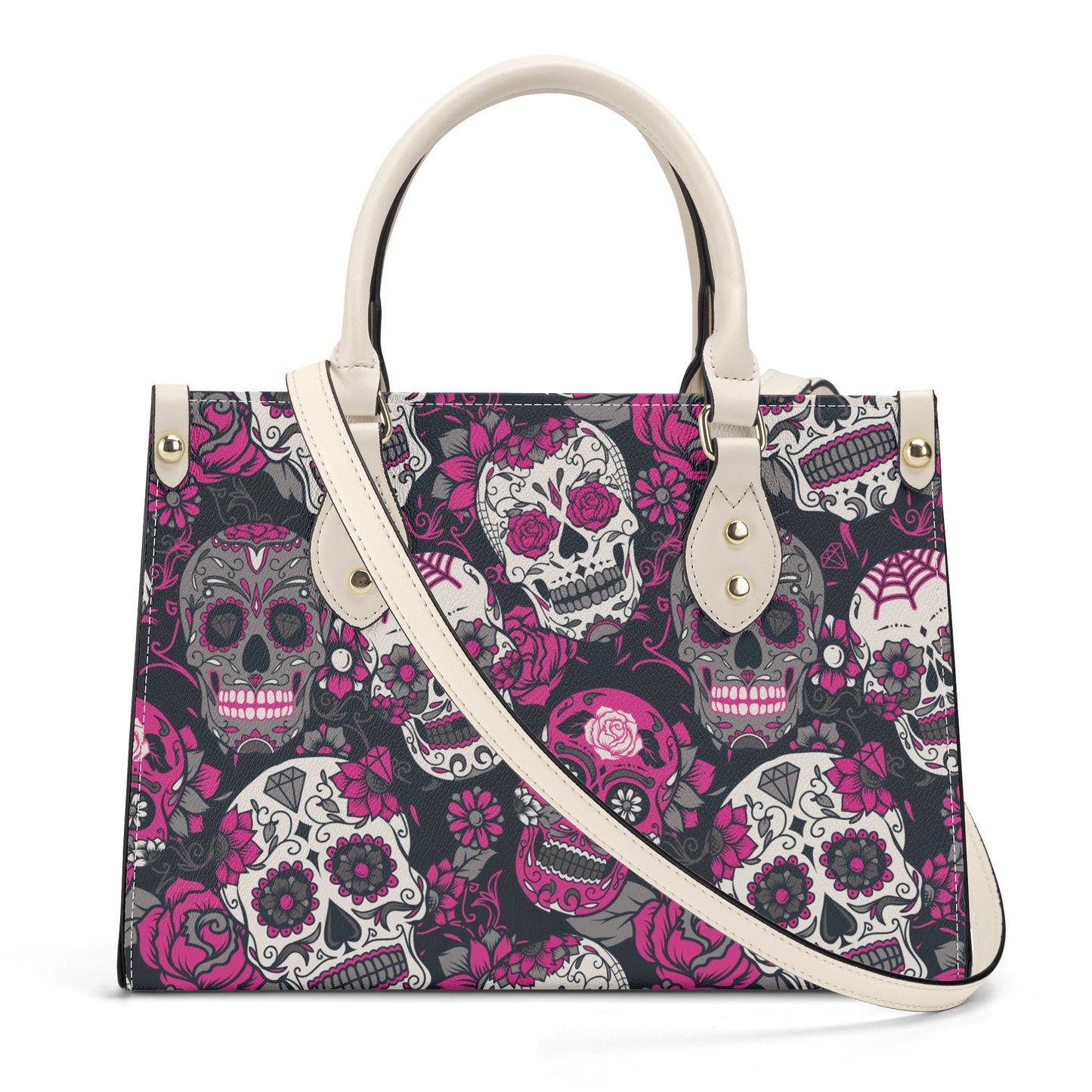 Mexico shoulder bag, floral sugar skull cosmetic bag, day of the dead bag with shoulder strap, cinco de mayo skull wallet, cinco de mayo skull handbag, mexico cosmet