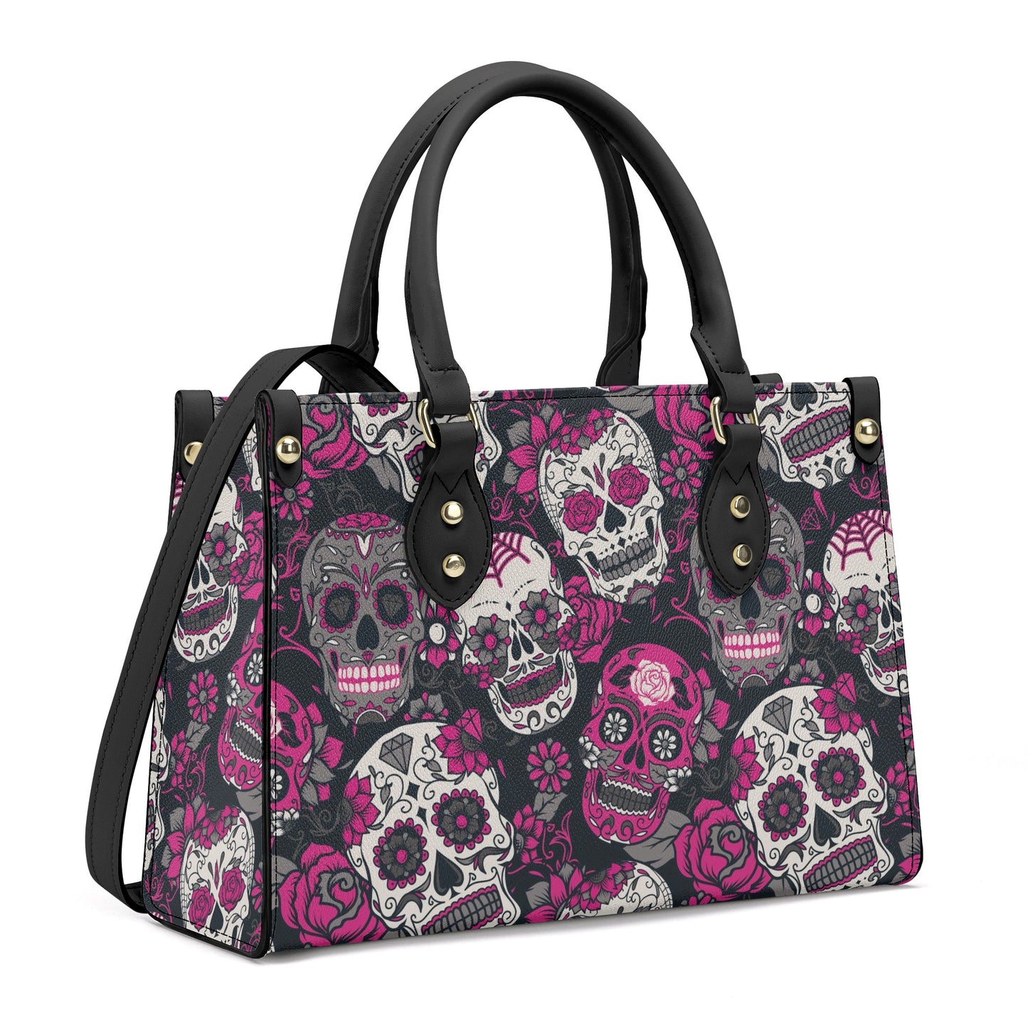 Mexico shoulder bag, floral sugar skull cosmetic bag, day of the dead bag with shoulder strap, cinco de mayo skull wallet, cinco de mayo skull handbag, mexico cosmet