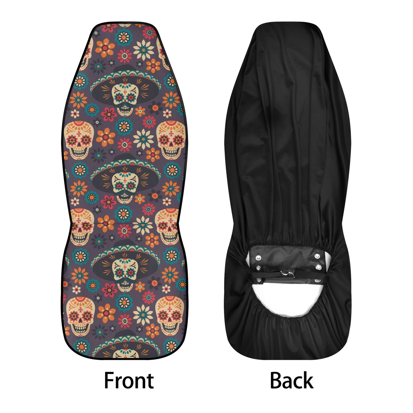 Sugar skull car accessories, sugar skull girl car rug, calaveras skull rug mat for car, cinco de mayo skull car accessories, dia de los muer Car Seat Cover Set