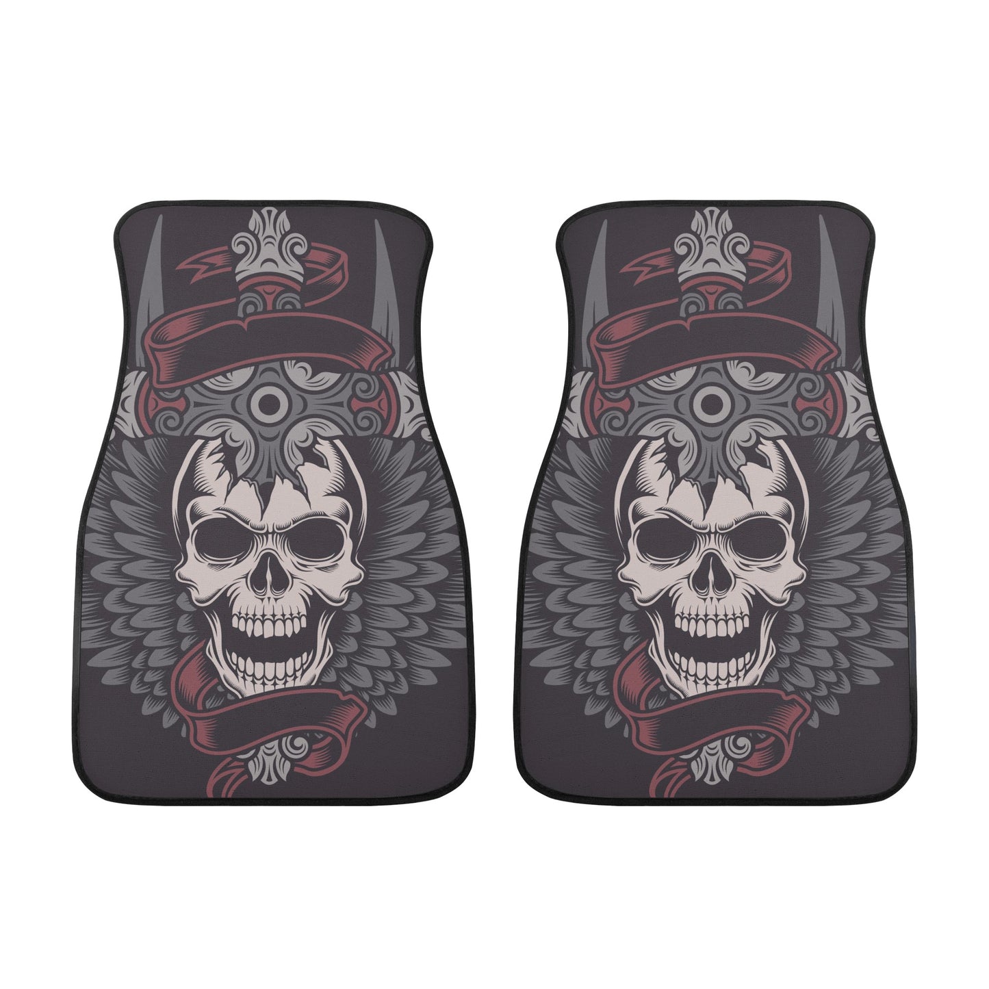 Dia de los muertos skull rug mat for car, calaveras skull car protector, calaveras skull car seat cover full set, mexico front and back car Back and Front Car Floor Mats
