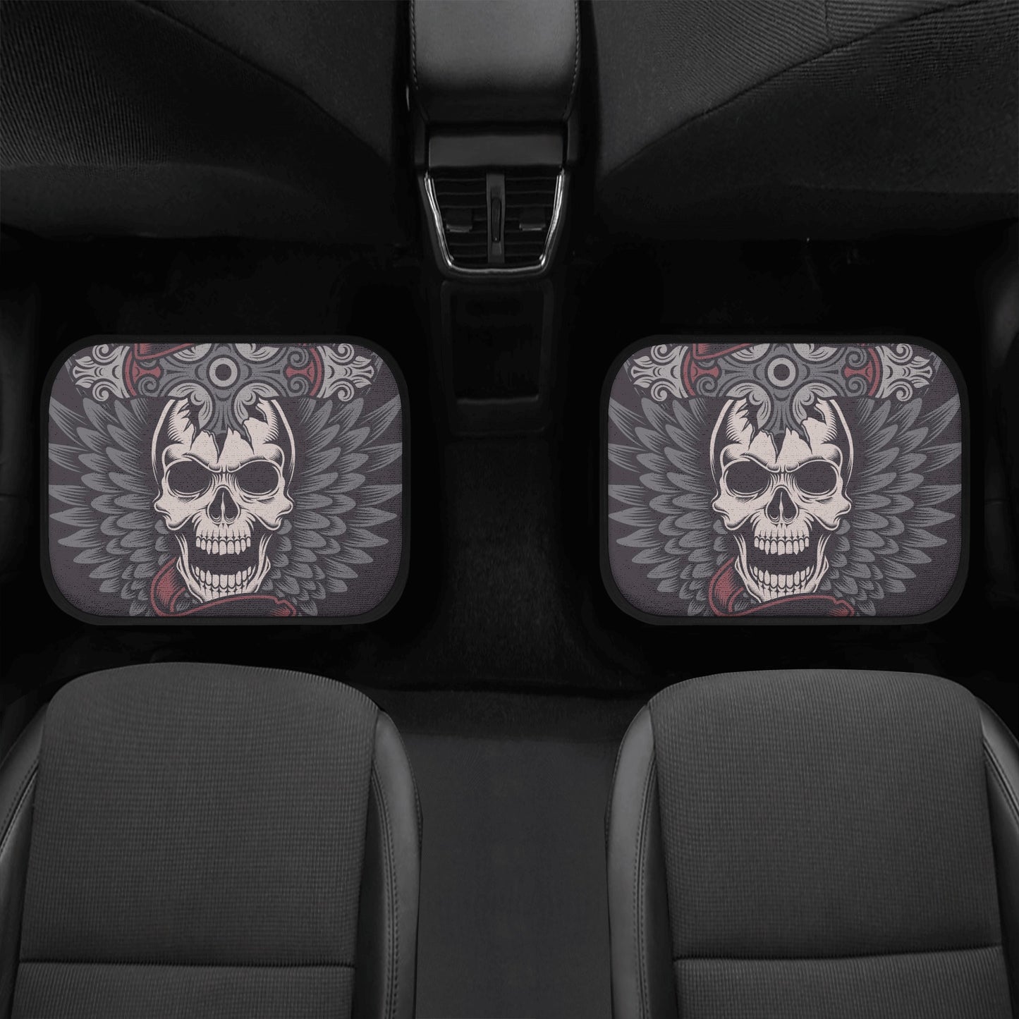 Dia de los muertos skull rug mat for car, calaveras skull car protector, calaveras skull car seat cover full set, mexico front and back car Back and Front Car Floor Mats