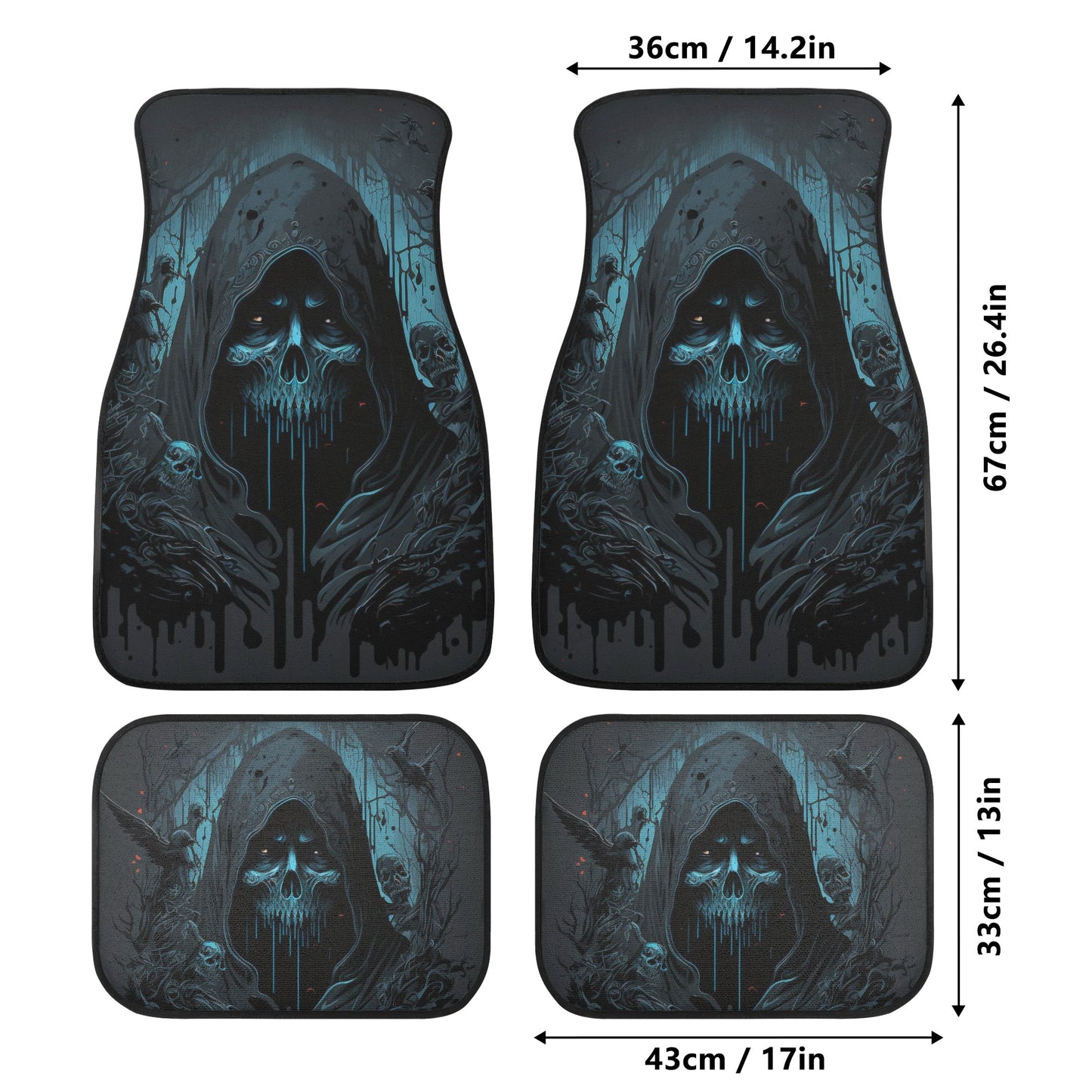 Flaming skull slip-on seat covers, flower skull truck seat cover, punisher skull car seat , skull in fire car floor mat, skull in fire front Back and Front Car Floor Mats