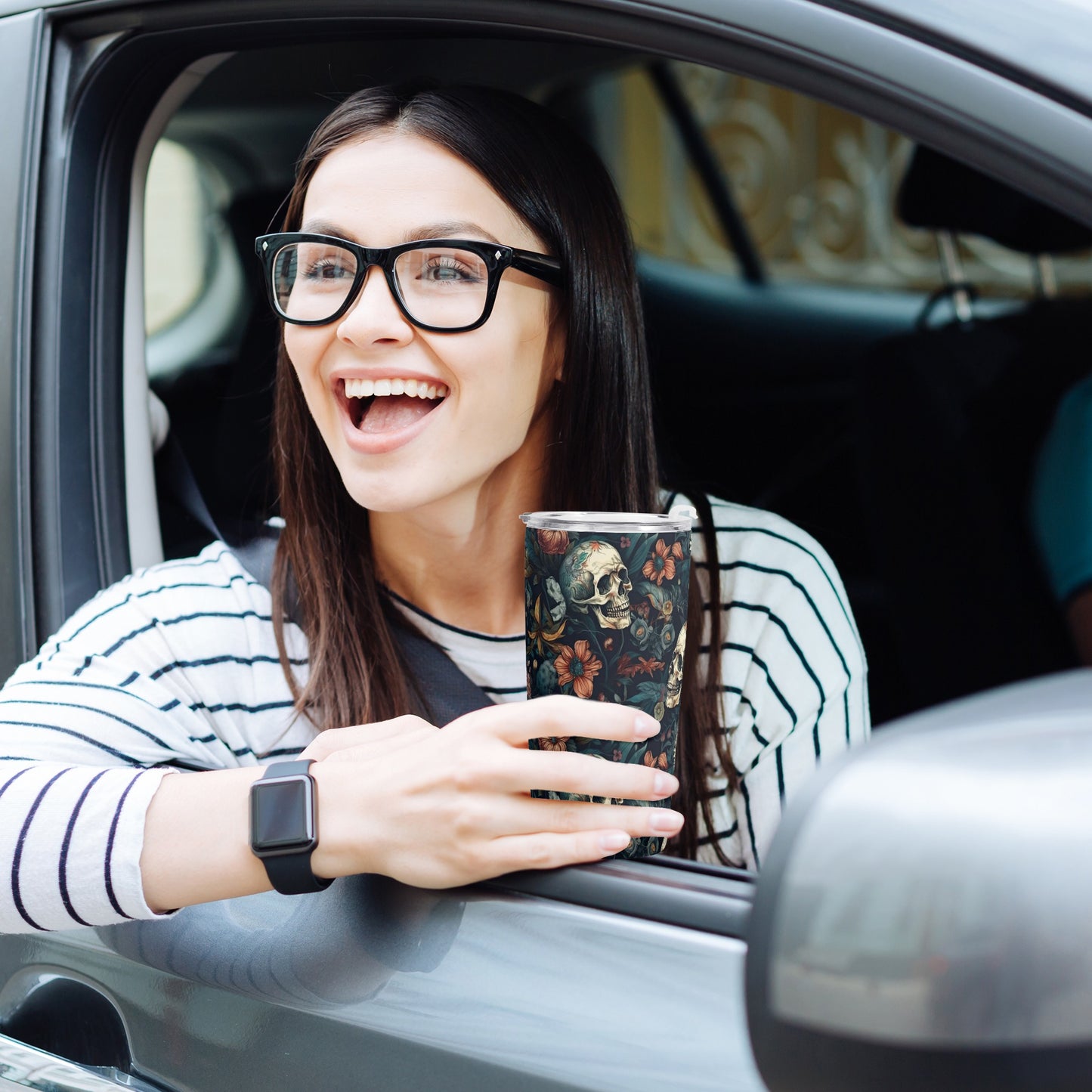 Sugar skull All Over Printing Car Cup