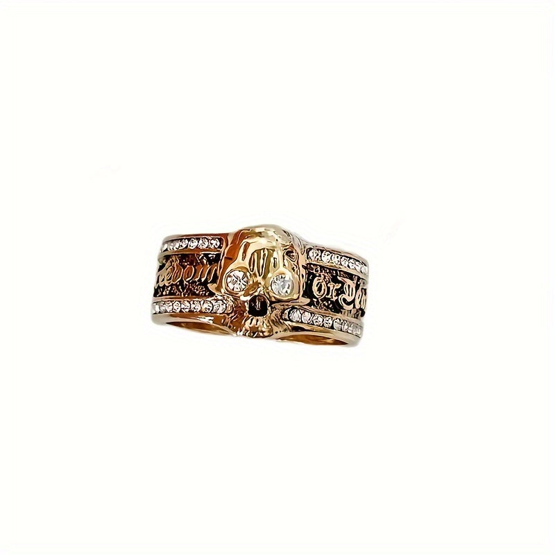 1pc Men's Jewelry Skull Punk Style Symbol Men's Ring Halloween Skull Ring Hip Hop Biker Ring