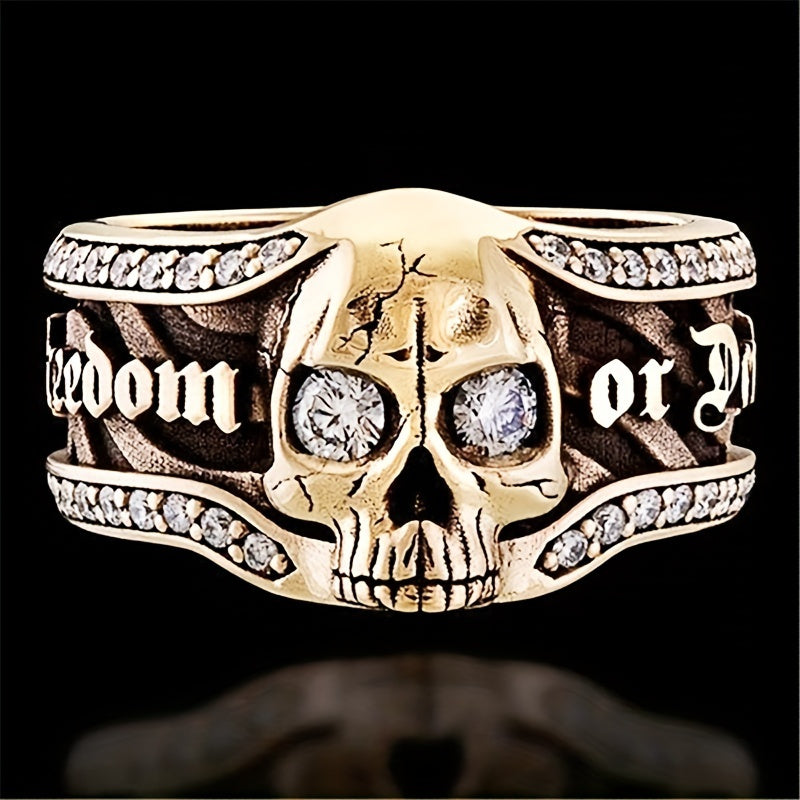 1pc Men's Jewelry Skull Punk Style Symbol Men's Ring Halloween Skull Ring Hip Hop Biker Ring