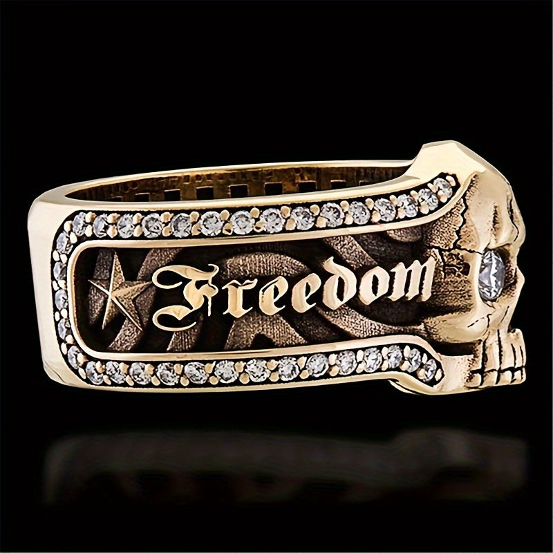 1pc Men's Jewelry Skull Punk Style Symbol Men's Ring Halloween Skull Ring Hip Hop Biker Ring