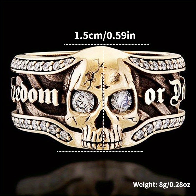 1pc Men's Jewelry Skull Punk Style Symbol Men's Ring Halloween Skull Ring Hip Hop Biker Ring