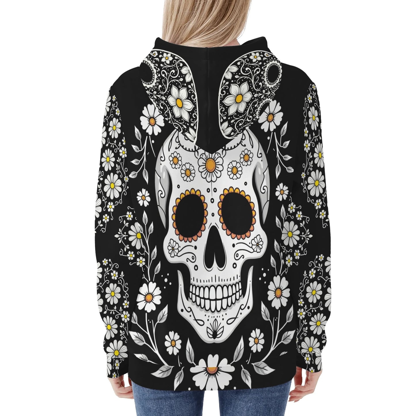 Womens All Over Print Warm Velvet Hoodie