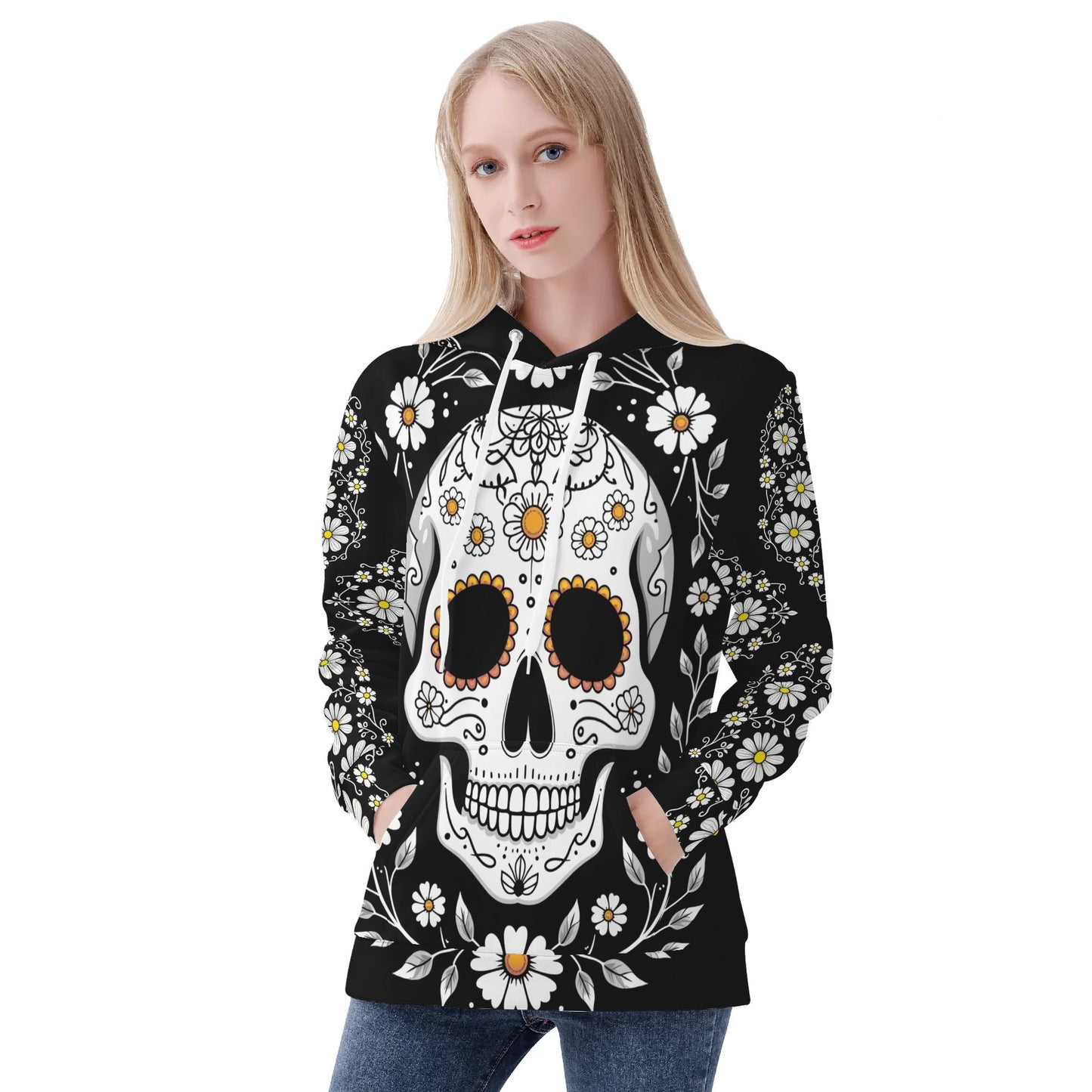 Womens All Over Print Warm Velvet Hoodie