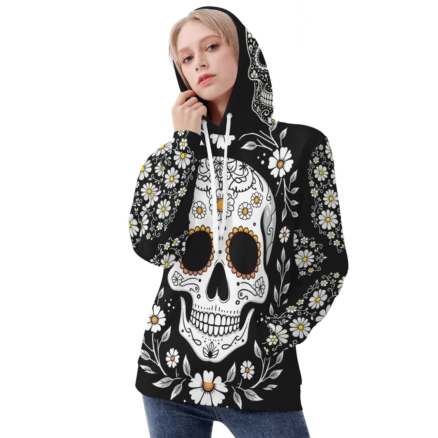 Womens All Over Print Warm Velvet Hoodie