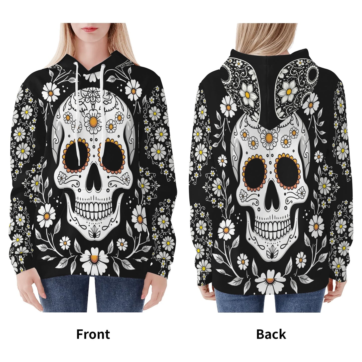 Womens All Over Print Warm Velvet Hoodie