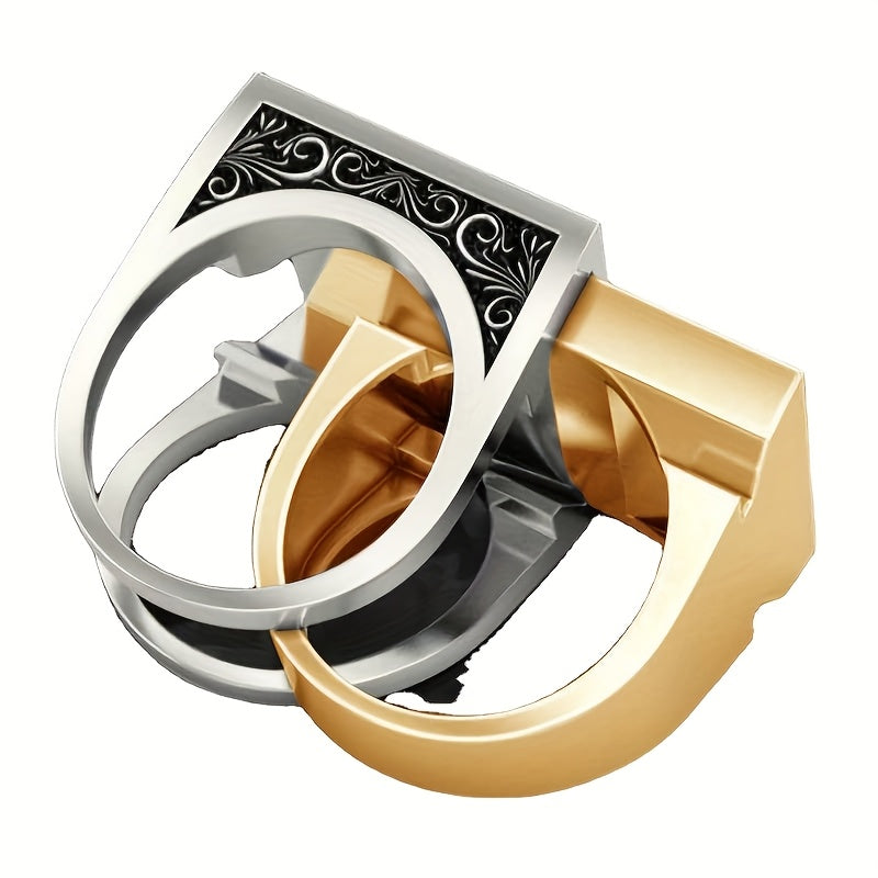 Vintage Hip-Hop Skull Head Design Two-Tone Fashion Ring Party, with Hidden Storage Box, Luxury Jewelry, Daily Gift - The Perfect Gift for Her/His