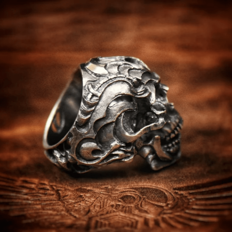 Biomechanical Gothic Skull Ring for His or Her Birthday, Men's Ring, Available in Various Sizes