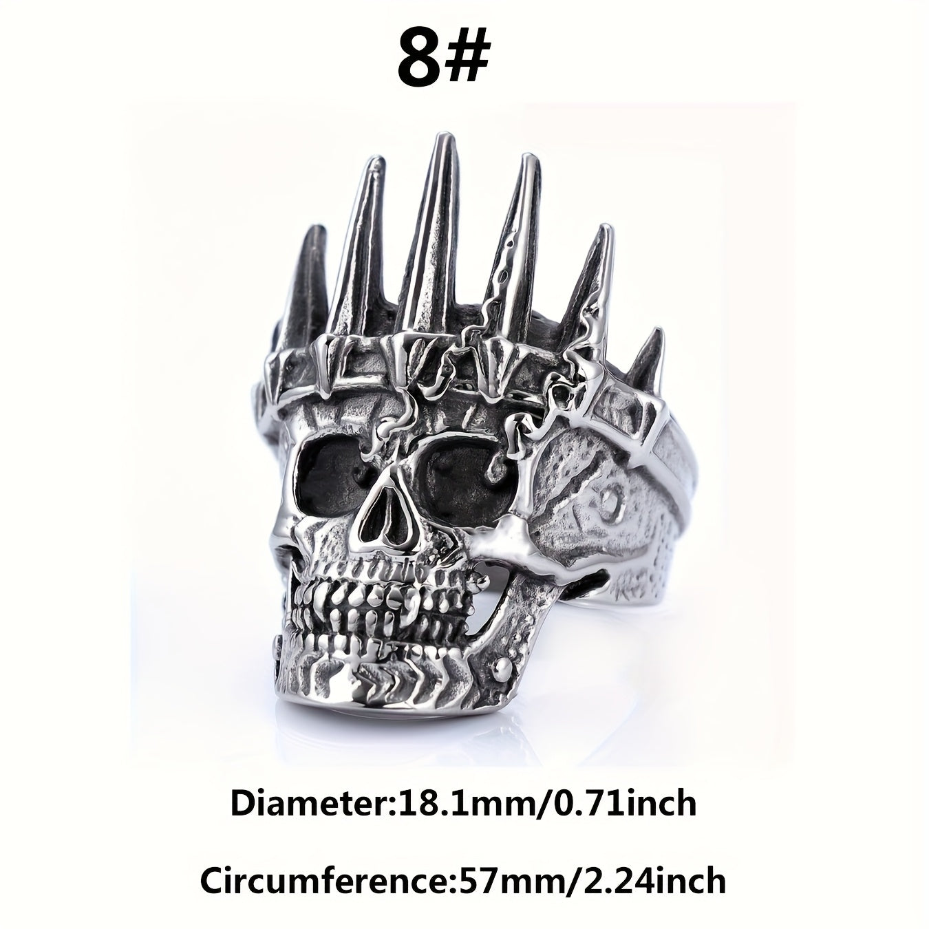 1pc Of Classic European And American Style Ring, Stainless Steel Men'S Ring With Crown And Skull, Domineering And Personality Must-have Ring For Trendy Men The First Choice For Holiday Gifts.