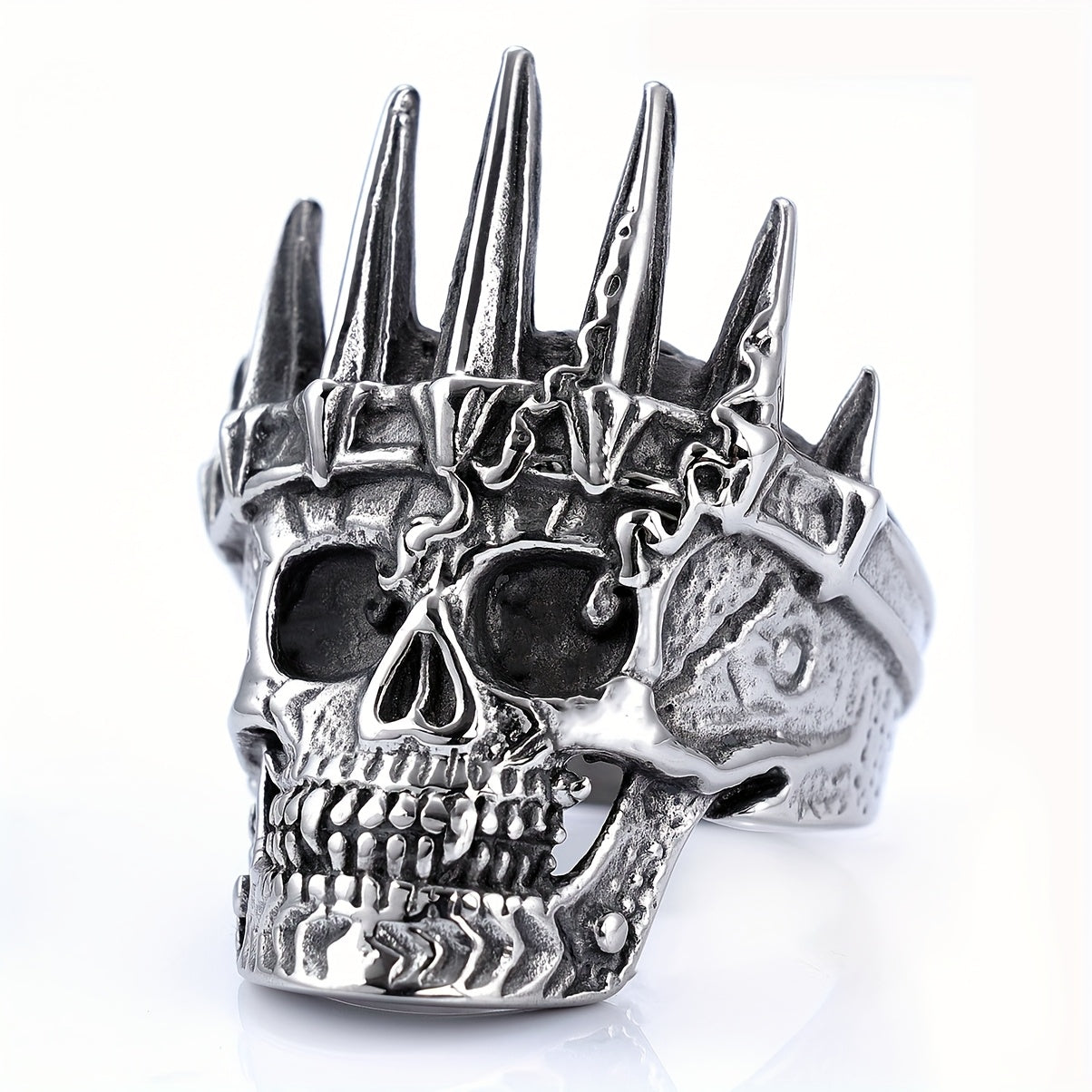1pc Of Classic European And American Style Ring, Stainless Steel Men'S Ring With Crown And Skull, Domineering And Personality Must-have Ring For Trendy Men The First Choice For Holiday Gifts.