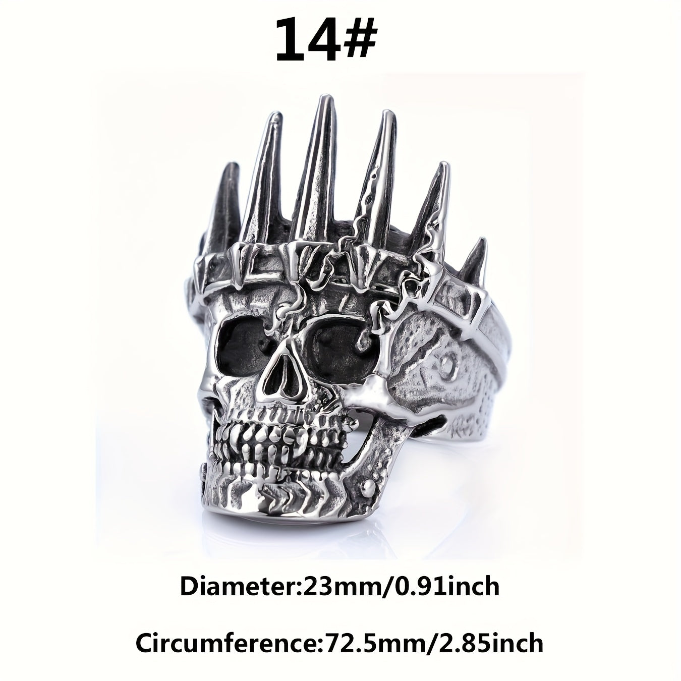 1pc Of Classic European And American Style Ring, Stainless Steel Men'S Ring With Crown And Skull, Domineering And Personality Must-have Ring For Trendy Men The First Choice For Holiday Gifts.