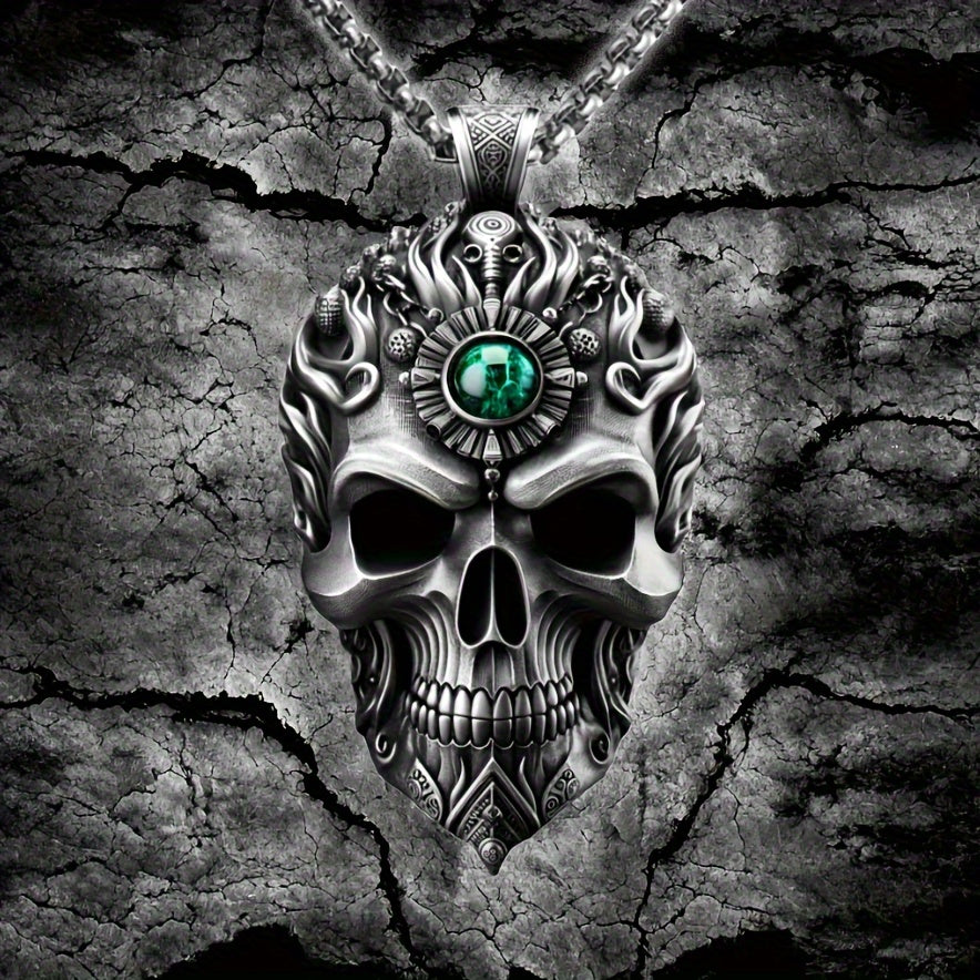 316L Stainless Steel Hell Skeleton Monk Pendant Men's Fashionable And Domineering Necklace