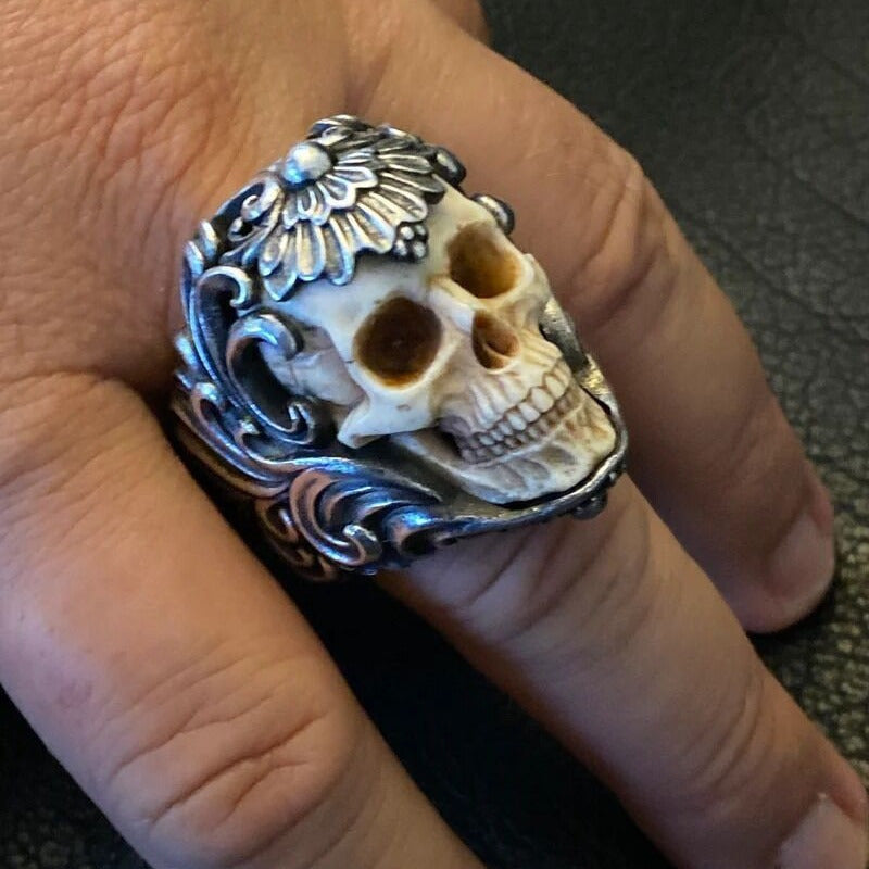 Retro Bohemian Style Skull Shaped Party Gift, Jewelry Ring, 1pc