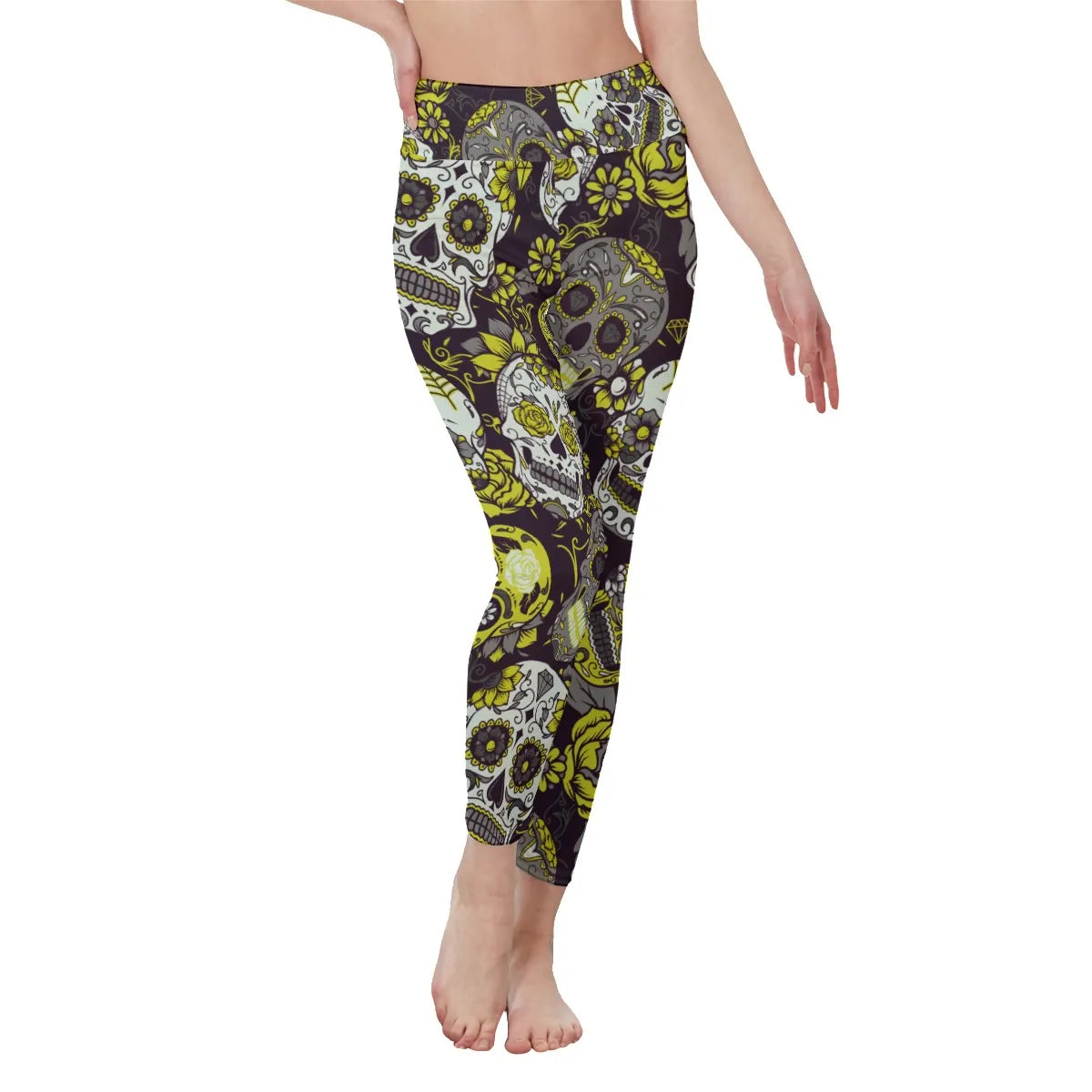 Sugar skull High Waist Leggings | Side Stitch Closure