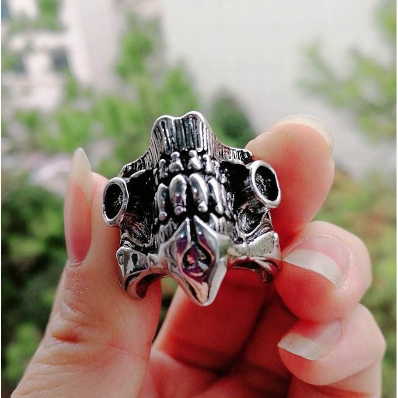 Mad Max-Inspired Men's Ring - Vintage Alloy Skull Mask Design, Perfect Birthday Gift for Him