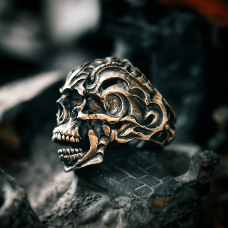 Biomechanical Gothic Skull Ring for His or Her Birthday, Men's Ring, Available in Various Sizes
