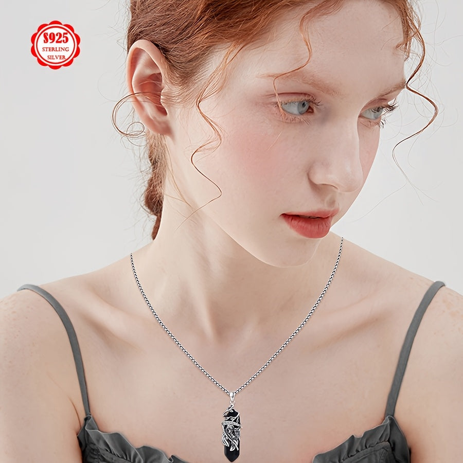 Santa Muerte Necklace for Men Sterling Silvery Owl Skull Grim Reaper Pendant Heart Artificial Crystal Oxidation Skull Holy Death Scythe Aumelt Charm Necklace Jewelry Gifts for Father Halloween Christmas