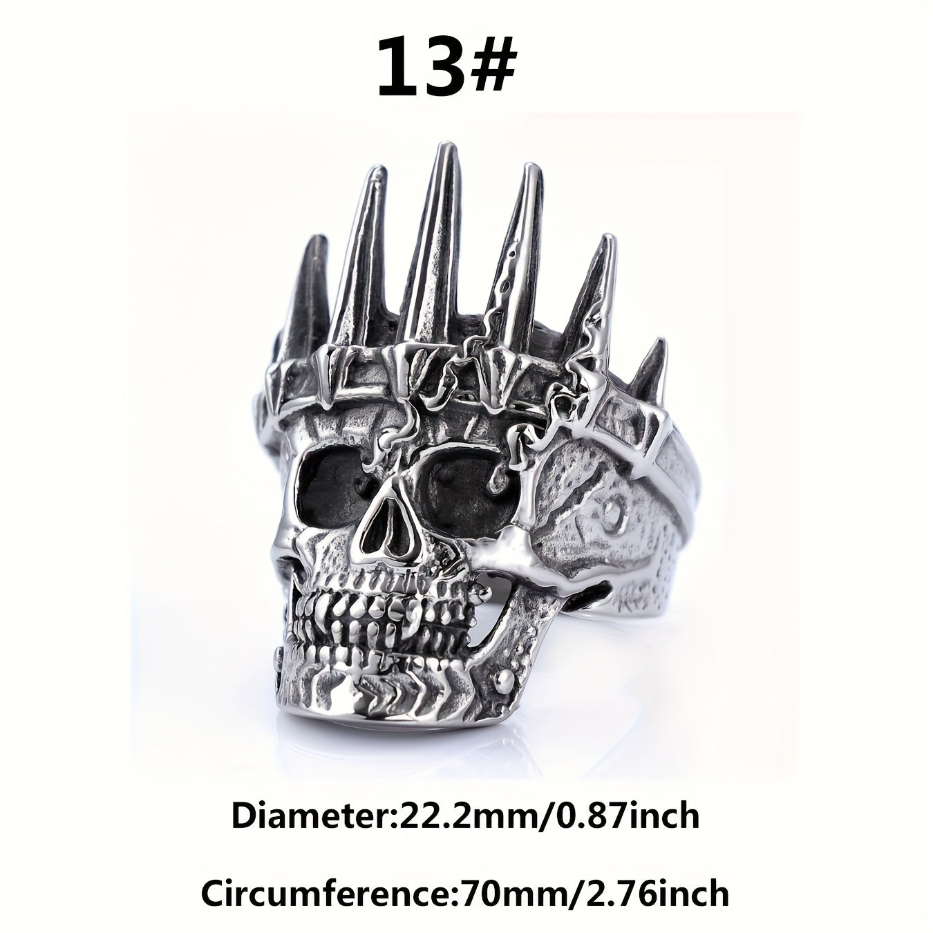1pc Of Classic European And American Style Ring, Stainless Steel Men'S Ring With Crown And Skull, Domineering And Personality Must-have Ring For Trendy Men The First Choice For Holiday Gifts.