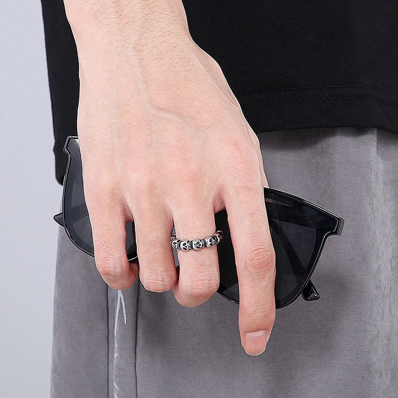 5/7/8mm Skull Ring Men Solid Stainless Steel Punk Rocker Boys Mens Rings Size 11/12 New Male Biker Jewelry Dropshipping Gift