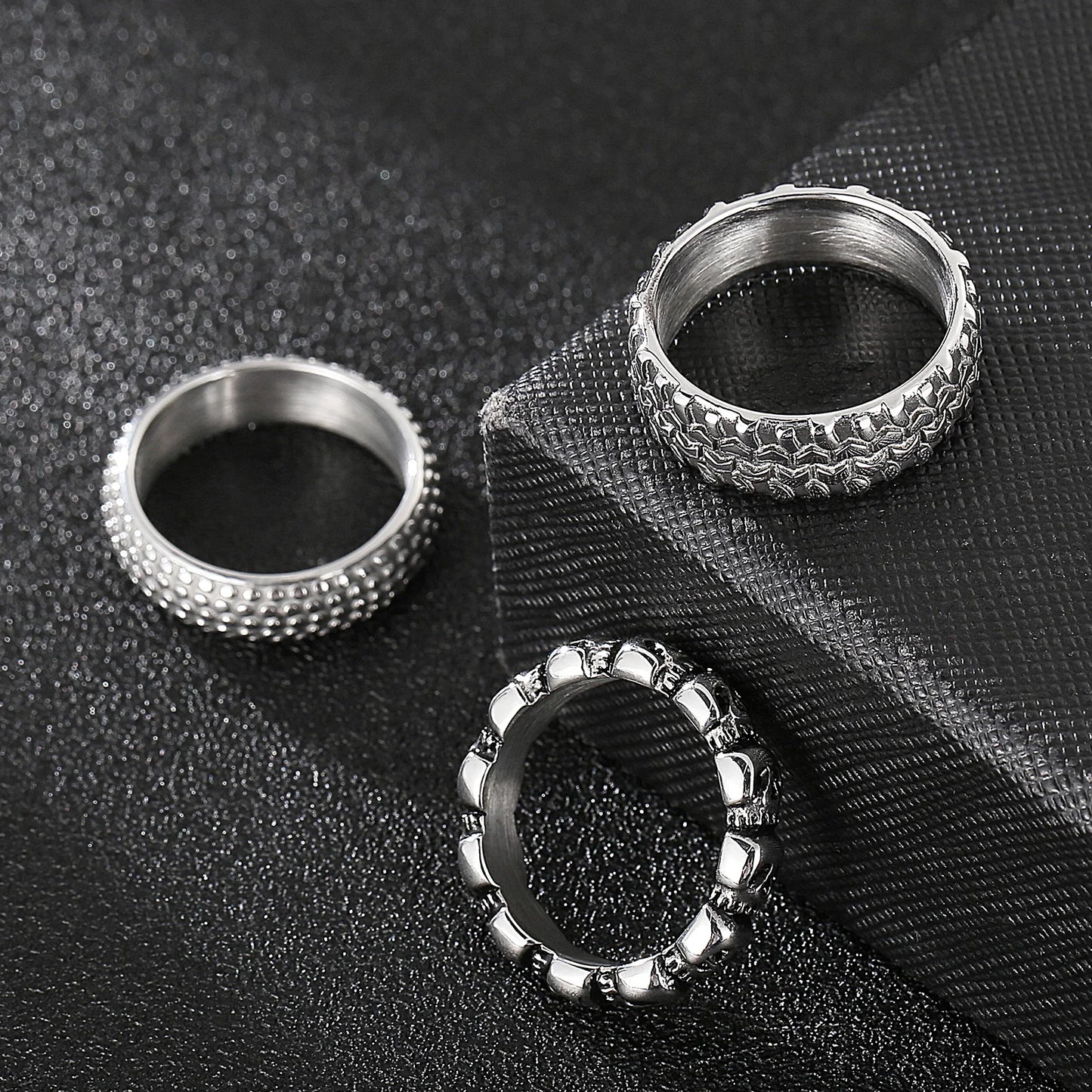 5/7/8mm Skull Ring Men Solid Stainless Steel Punk Rocker Boys Mens Rings Size 11/12 New Male Biker Jewelry Dropshipping Gift